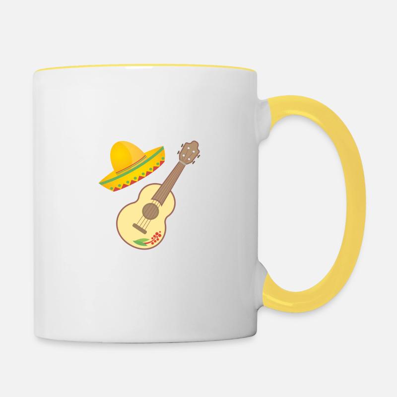 je peux pas j'ai cancun - Mug contrasté - blanc/jaune