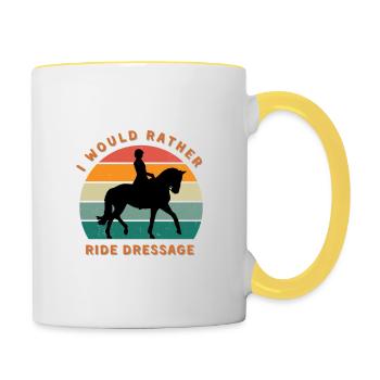 ich würde lieber Dressurreiten - Tasse zweifarbig - Weiß/Gelb - Rechts