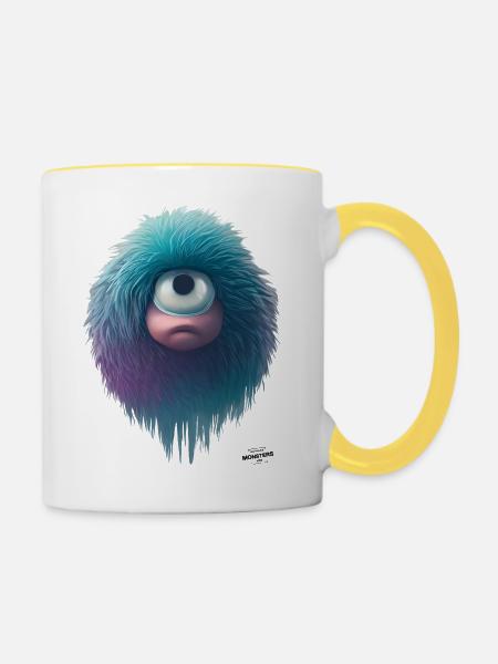 Großaugen-Zyklop - Tasse zweifarbig - Weiß/Gelb