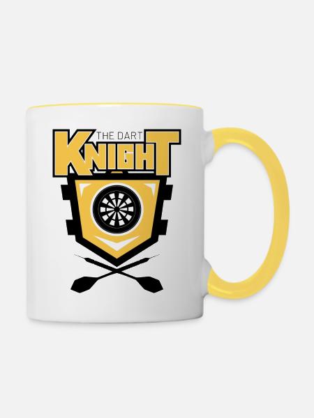 Dart Knight Emblem - Tasse zweifarbig - Weiß/Gelb