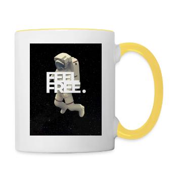 Feel Free - Tasse zweifarbig - Weiß/Gelb - Rechts
