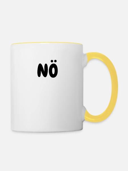 Nö - Tasse zweifarbig - Weiß/Gelb