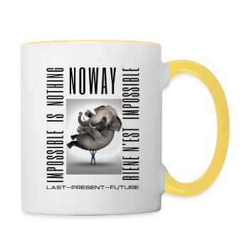 Noway - Rien n'est impossible - Mug contrasté - blanc/jaune - Droite