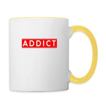 Insulin addict logo - Contrasting Mug - white/yellow - Right