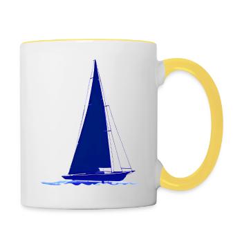 Sailboat Sailing Ship Sailing Sport Sailors - Contrasting Mug - white/yellow - Right