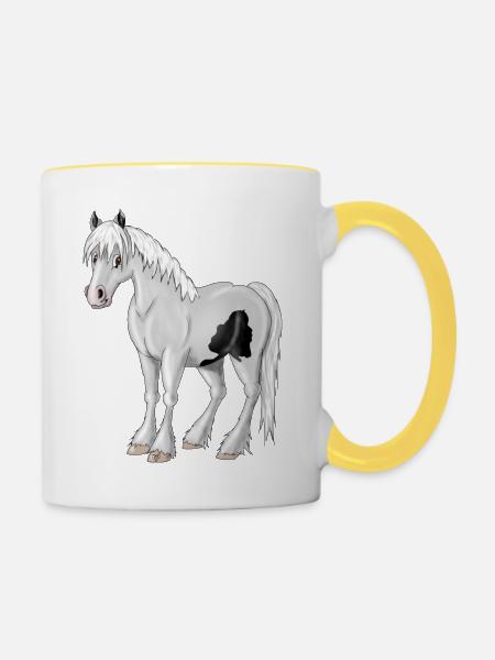 Trinker - Tasse zweifarbig - Weiß/Gelb
