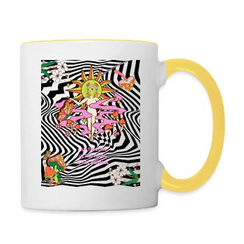 Psychedelic trip - Tasse zweifarbig - Weiß/Gelb - Rechts