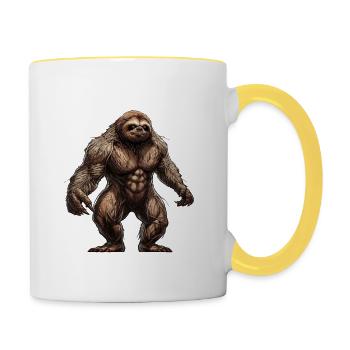 Maik - Tasse zweifarbig - Weiß/Gelb - Rechts