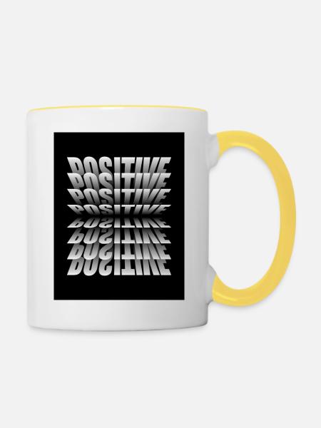 Sternzeichen Positivität - Tasse zweifarbig - Weiß/Gelb