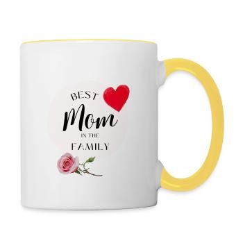 Best Mom in the Family - Contrasting Mug - white/yellow - Right