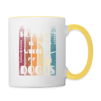 Home is where my Dog is - Contrasting Mug - white/yellow - Right