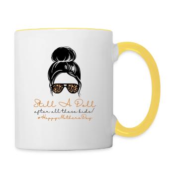 Still A Doll #HappyMothersDay (21) - Mug contrasté - blanc/jaune - Droite