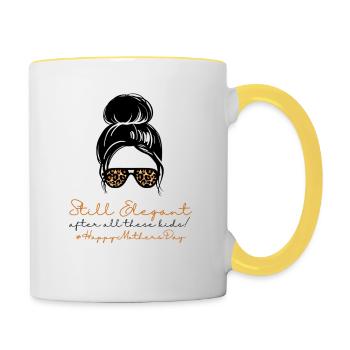 Still Elegant #HappyMothersDay (17) - Contrasting Mug - white/yellow - Right