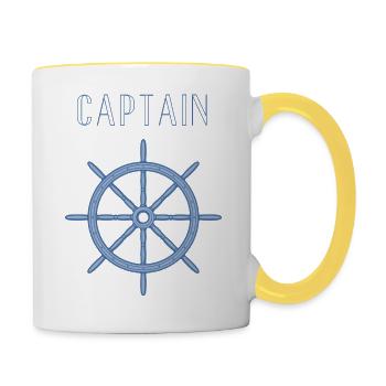CAPTAIN - Contrasting Mug - white/yellow - Right