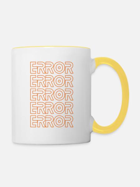 Error - Tasse zweifarbig - Weiß/Gelb