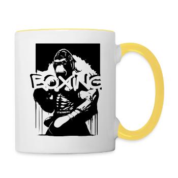 king monkey boxig - Contrasting Mug - white/yellow - Right