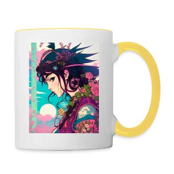 Ecotechnicien Manga - Mug contrasté - blanc/jaune - Droite