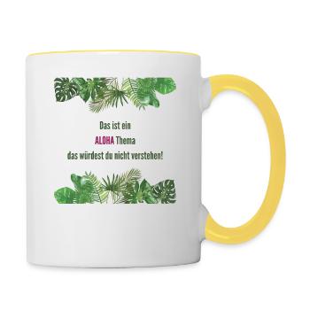 aloha verstehen academy of aloha - Tasse zweifarbig - Weiß/Gelb - Rechts