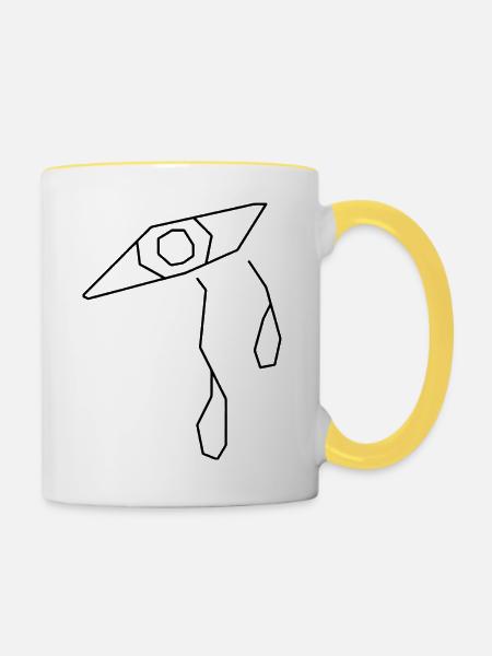 Kubistische Empathie oder Toleranz. - Tasse zweifarbig - Weiß/Gelb