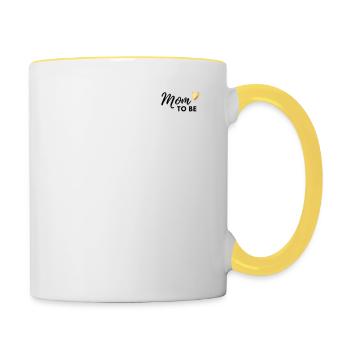 Mom to be - Tasse zweifarbig - Weiß/Gelb - Rechts