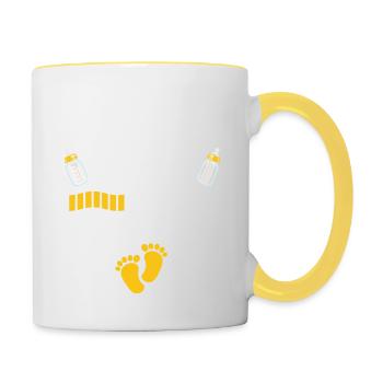 Nouveau Nouvelle Naissance Future Papa 2024 - Mug contrasté - blanc/jaune - Droite