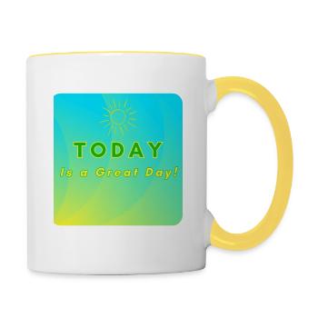 Today is a great day! (Positive Design) - Contrasting Mug - white/yellow - Right
