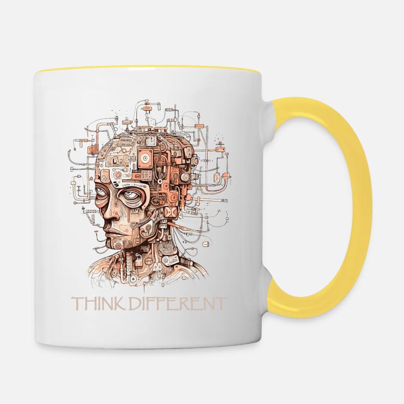 Think Different - Contrasting Mug - white/yellow