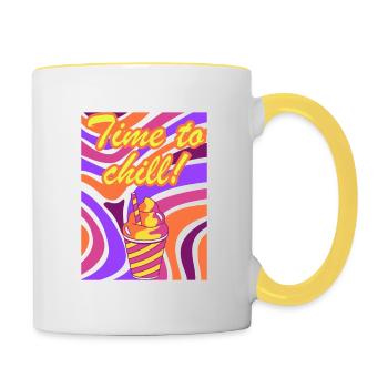 Time to chill! (Positive Design) - Contrasting Mug - white/yellow - Right