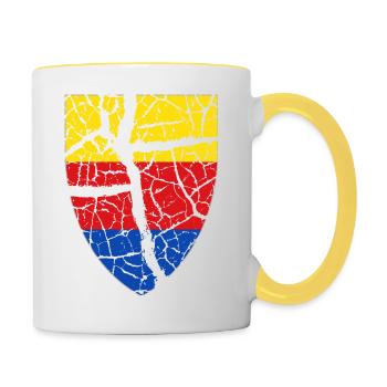 Nordholland Flagge im Wappen - Tasse zweifarbig - Weiß/Gelb - Rechts