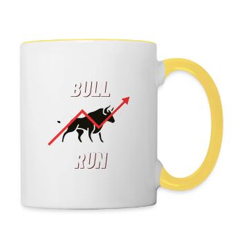 BULL RUN - Tasse zweifarbig - Weiß/Gelb - Rechts
