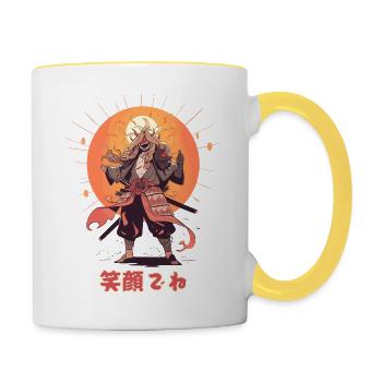 Happy Samurai 1 - Contrasting Mug - white/yellow - Right