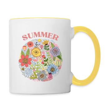 Flower Summer - Contrasting Mug - white/yellow - Right
