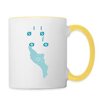 Jai laissé mon cœur à l'île d'Oléron 1 - Mug contrasté - blanc/jaune - Droite