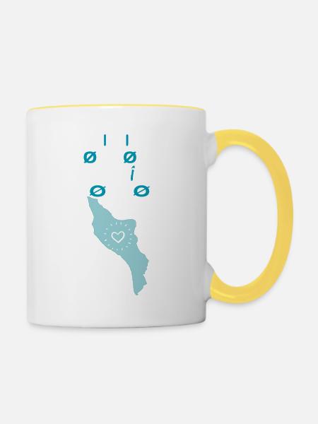 Jai laissé mon cœur à l'île d'Oléron 1 - Mug contrasté - blanc/jaune