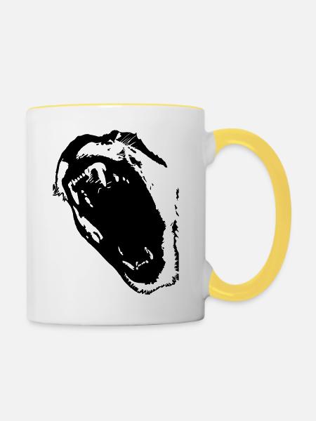 BRÜLLEN - Tasse zweifarbig - Weiß/Gelb