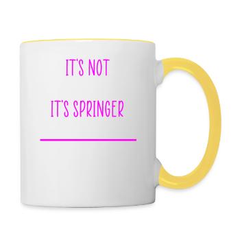 Springer spaniel dog quote - Contrasting Mug - white/yellow - Right