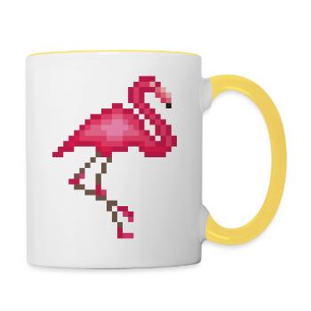 Flamingo - Tasse zweifarbig - Weiß/Gelb - Rechts