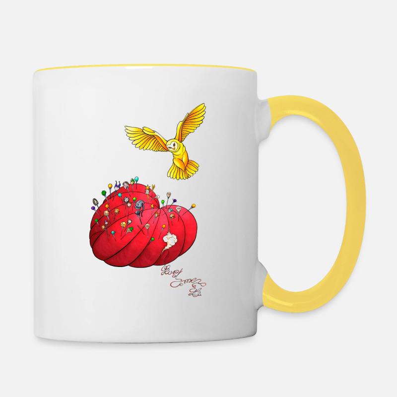 Pic de Cœur - Mug contrasté - blanc/jaune