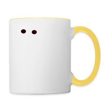 Lustige Katzensprüche Geschenke für Katzenliebhaber - Tasse zweifarbig - Weiß/Gelb - Rechts