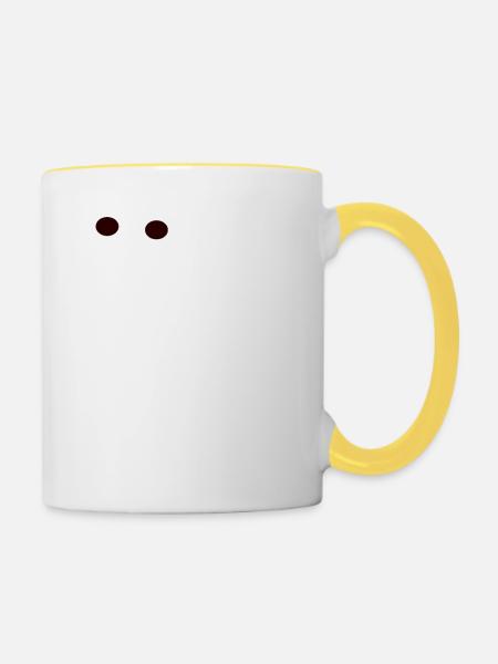 Lustige Katzensprüche Geschenke für Katzenliebhaber - Tasse zweifarbig - Weiß/Gelb
