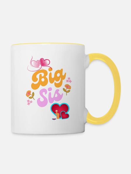 Big Sis - Tasse zweifarbig - Weiß/Gelb