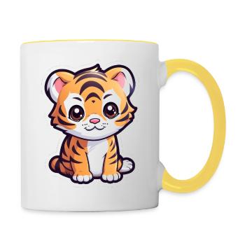Animal baby - Contrasting Mug - white/yellow - Right