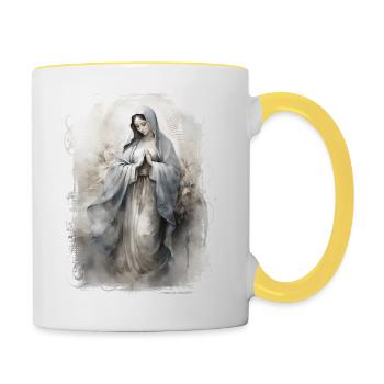 Sainte Marie Marie Vierge Marianne Vierge Marie Sainte - Mug contrasté - blanc/jaune - Droite