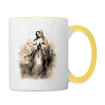 Sainte Marie Marie Vierge Marianne Vierge Marie Sainte - Mug contrasté - blanc/jaune - Droite