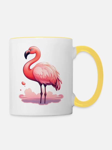 Flaming - Tasse zweifarbig - Weiß/Gelb