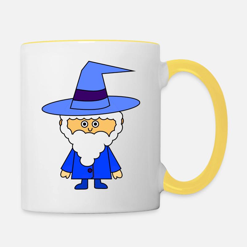 Blue Wizard - Contrasting Mug - white/yellow