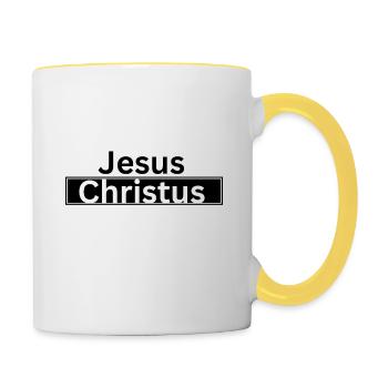Jesus Christus - Tasse zweifarbig - Weiß/Gelb - Rechts