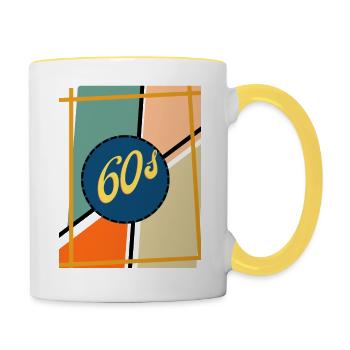 Sixties / Die wilden 60er - Tasse zweifarbig - Weiß/Gelb - Rechts
