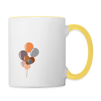 Buchstabe l Geburtstagsballon - Tasse zweifarbig - Weiß/Gelb - Rechts