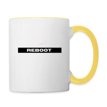 Computerfreaks t-shirt - Tasse zweifarbig - Weiß/Gelb - Rechts